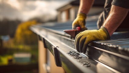 Installing New Gutters: A DIY Guide to Home Improvement,  Securing Rainwater Drainage System Efficiently Outdoors.