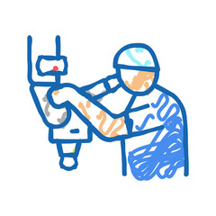 microsurgery doctor work icon doodle illustration