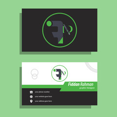 Naklejka premium A luxury and unique business card design, Simplke and attractive visiting card layout, Green and Black colour business card template, 