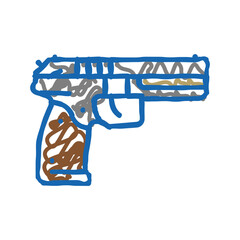 gun weapon icon doodle illustration