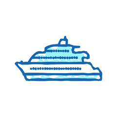 Obraz premium motor yacht boat icon doodle illustration