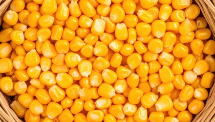 Golden Corn Abundance: A close-up shot reveals a generous abundance of golden corn kernels, captured in their natural form, evoking the warmth of a sunny day and the essence of wholesome nutrition.