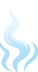 Light blue smoke gracefully rising from hot food against a white background, creating a simple yet elegant flat vector illustration, perfect for enhancing websites and apps