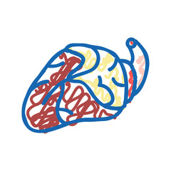 heart chicken icon doodle illustration