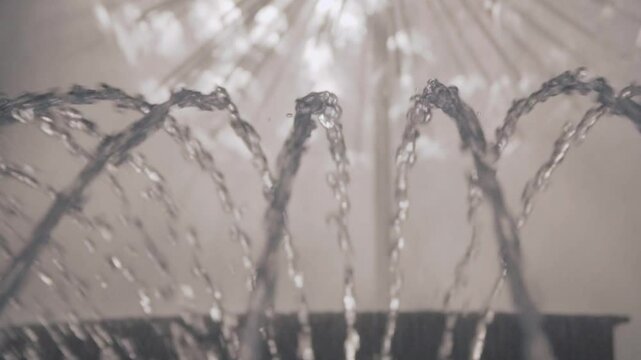 Fountain jets. Close-up.