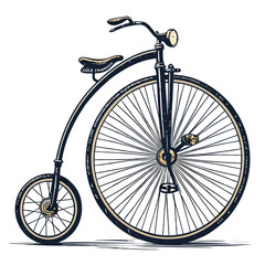 Fototapeta premium Create a bold, vector illustration of a vintage bicycle with thick strokes, emphasizing retro style and details. Include intricate linework.