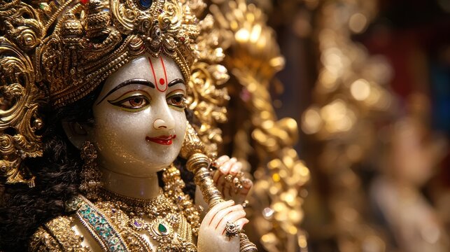 Lord Krishna with his Sudarshan Chakra.