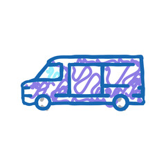 Obraz premium cargo van car icon doodle illustration