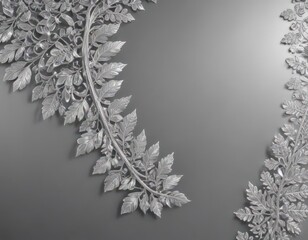 Silver leaf lace border, shimmering metallic backdrop, image, refined