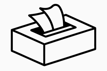 Box Of Tissues Line Art Vector Illustration