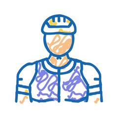 male cyclist icon doodle illustration