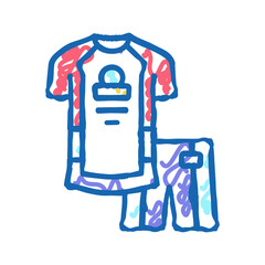 riding cloth for bike rider icon doodle illustration