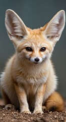 Obraz premium Portrait of a Fennec Fox: Small Desert Fox with Large Ears
