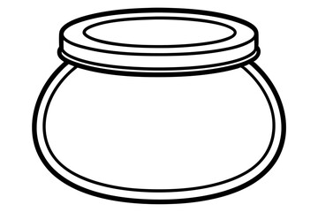 Mason Jar Lid Line Art Vector Illustration