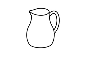 Milk Jug Line Art Vector Illustration