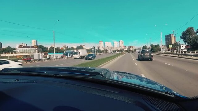 View from the cabin auto, city trip.