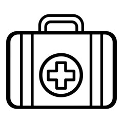 Obraz premium First Aid Kit Illustration in Simple Line Art Style 