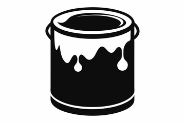 Paint Can Silhouette Vector Illustration 