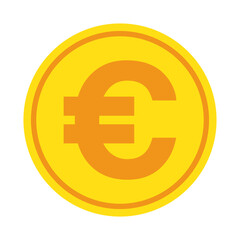 Euro currency logo vector isolated on transparent background