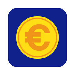 Euro currency logo vector isolated on transparent background