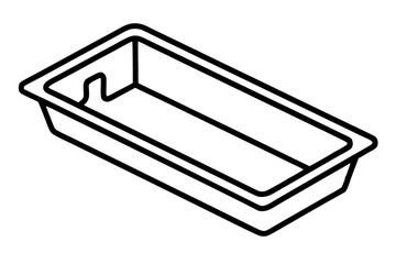 Paint Tray Line Art Vector Illustration