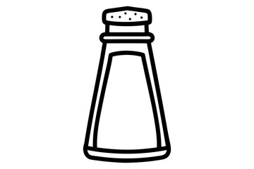 Salt Shaker Line Art Vector Illustration
