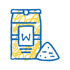wheat flour package icon doodle illustration