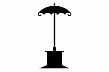 Simple Umbrella Stand Silhouette Vector Illustration
