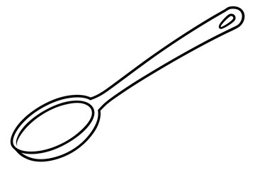 Table Spoon Line Art Vector Illustration