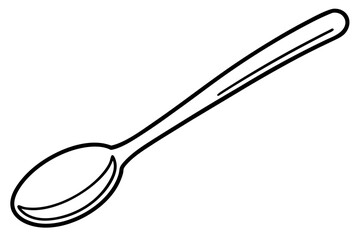 Table Spoon Line Art Vector Illustration