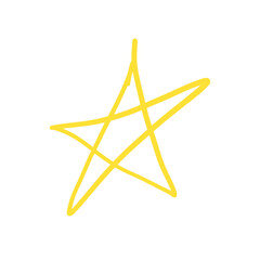 Hand drawing golden star icon