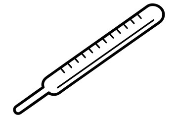 Thermometer Line Art Vector Illustration