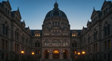 Fototapeta premium Grand Stone Government Building at Twilight