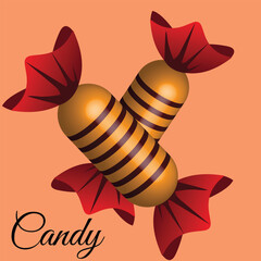 Two colorful, striped, cylindrical candies with red twisted wrappers on both ends, in a crisscross arrangement.