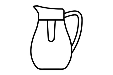 Water Filter Jug Line Art Vector Illustration