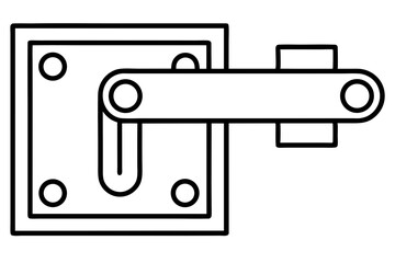 Window Latch Line Art Vector Illustration
