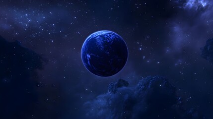 Obraz premium Blue Planet in Deep Space