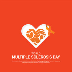 world multiple sclerosis day creative poster, banner, postcard, social media post, background, backdrop, greetings card, web banner, cover, template design etc.