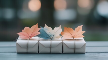 Autumn-themed decorative gifts park photography outdoor close-up seasonal inspiration