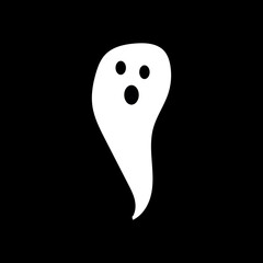 cute monster with emotions autumn holiday halloween spooky spirit flying ghost poster or banner