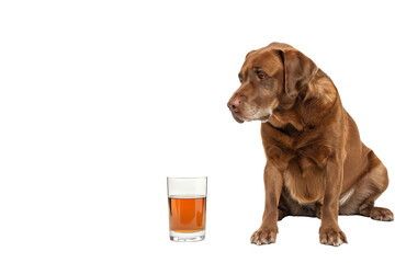 dog with glass of water