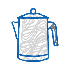percolator coffee make equipment icon doodle illustration