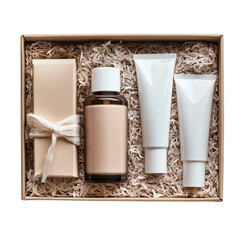 skincare gift set with shredded paper filler in premium box