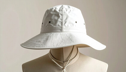 White Pith Helmet Mockup on Safari Mannequin