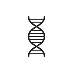 DNA helix vector illustration in black and white.