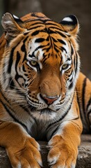 Obraz premium Close Up Portrait of a Majestic Tiger