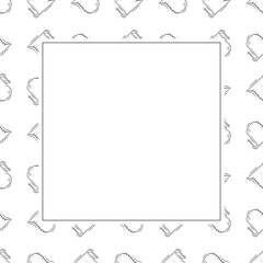 kitchen utensil frame. doodle kitchenware square frame. kitchen background