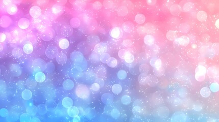 Obraz premium Abstract digital illustration features a vibrant gradient of pink and blue with scattered sparkling bokeh lights.