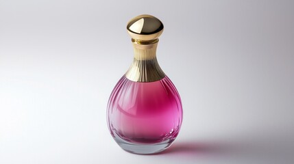 A bottle of perfume with a gold top