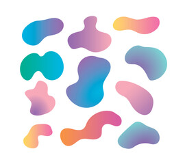 Gradient fluid frame set on white background